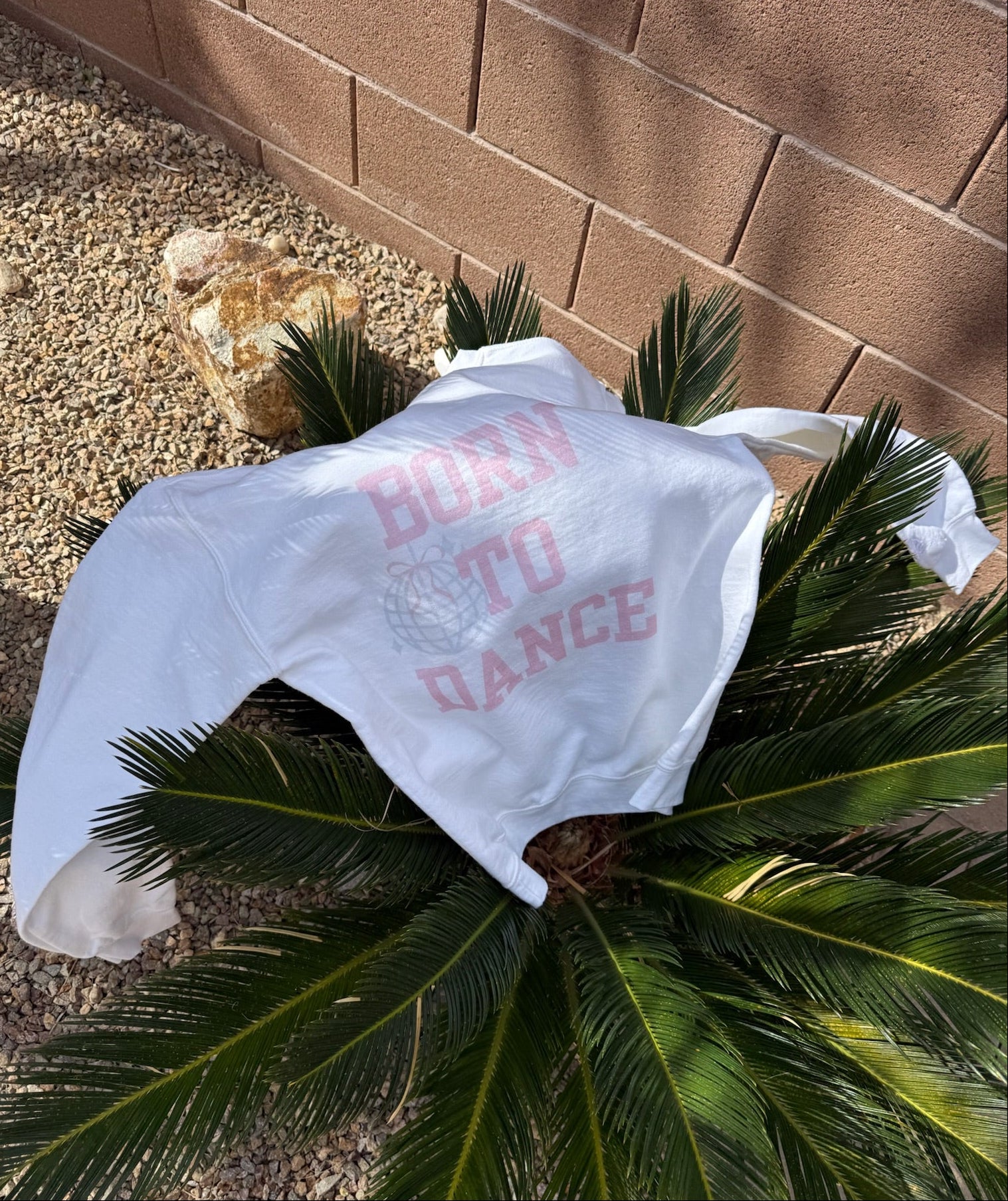 Adult Born to Dance Graphic Crewneck - White