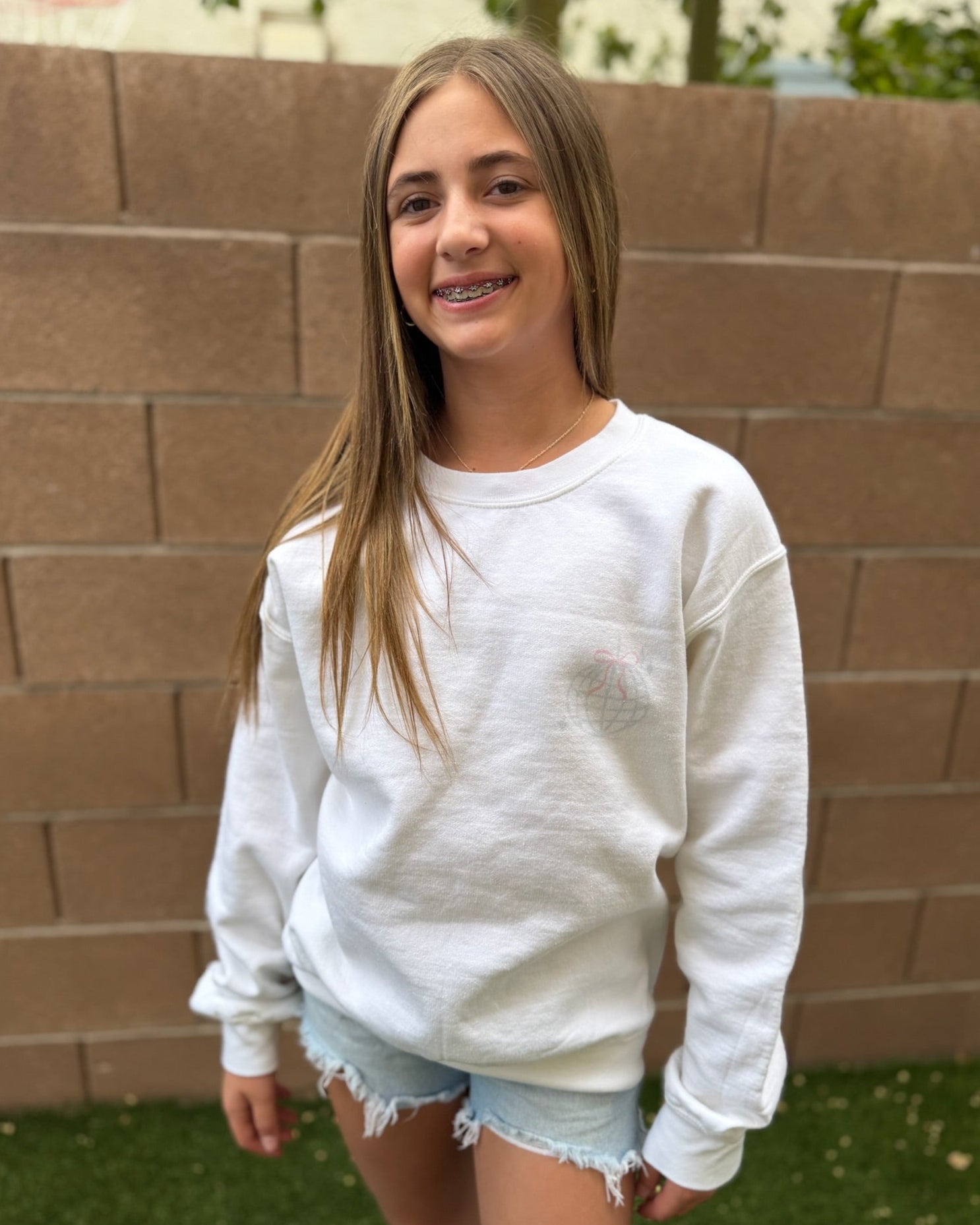 Adult Born to Dance Graphic Crewneck - White