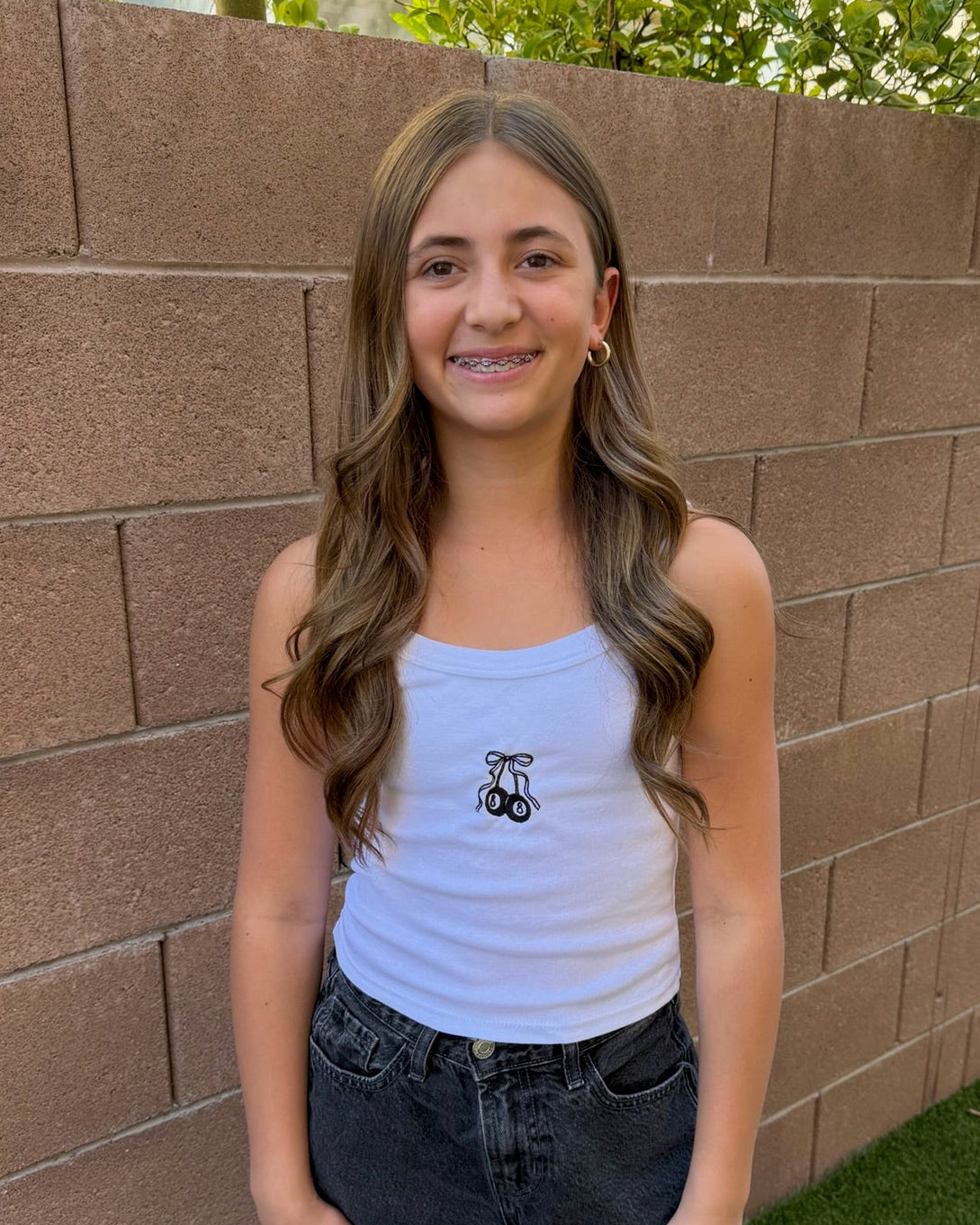 Women’s Embroidered Lucky 8 Bow Tank