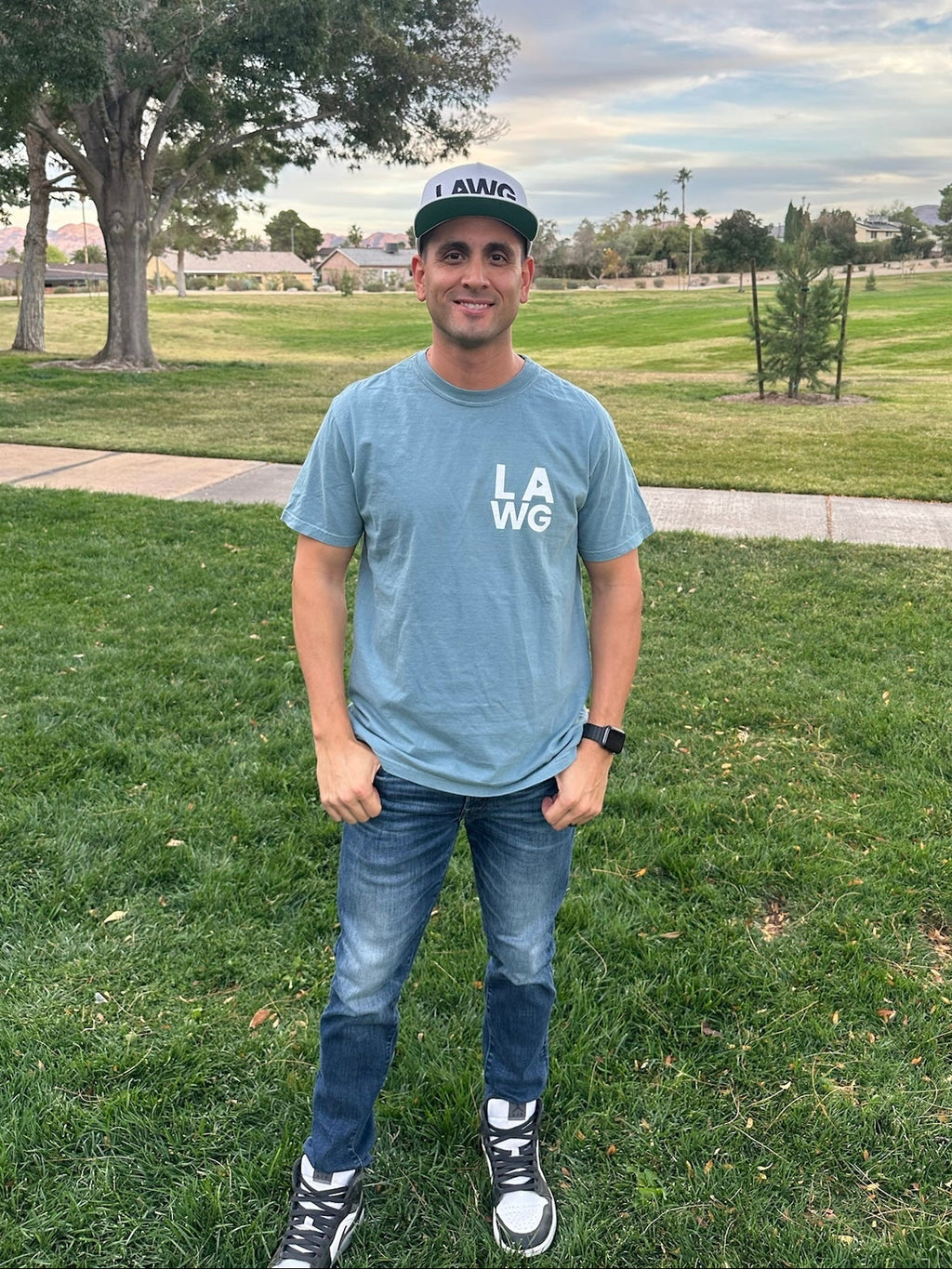 LAWG Chest Adult T-Shirt - White Print