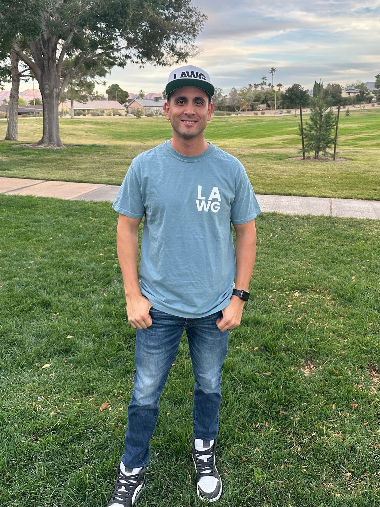 LAWG Chest Adult T-Shirt - White Print