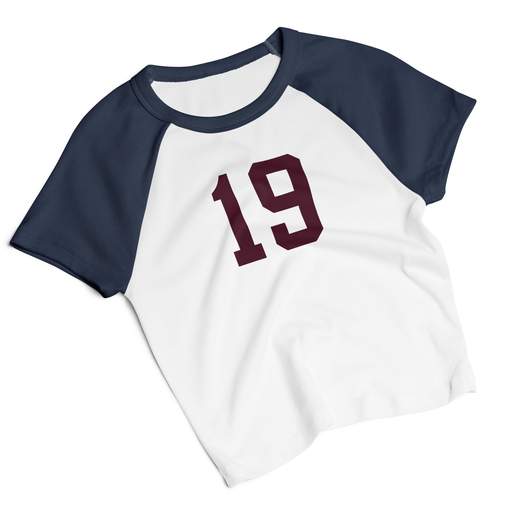 Women's Signature 19 Raglan Baby T-Shirt - Navy/Maroon